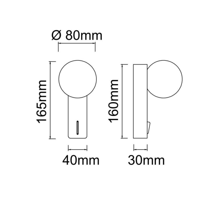 Open Design OR85556 - Applique da bagno BOLETTA 1xG9/8W/230V IP44 nero