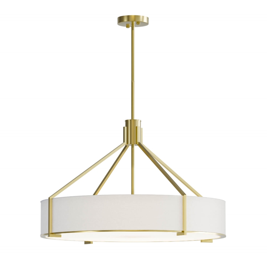 Open Design OR85662 - Stab-Pendelleuchte DORETTO 6xE27/15W/230V Ø 70 cm gold/weiß