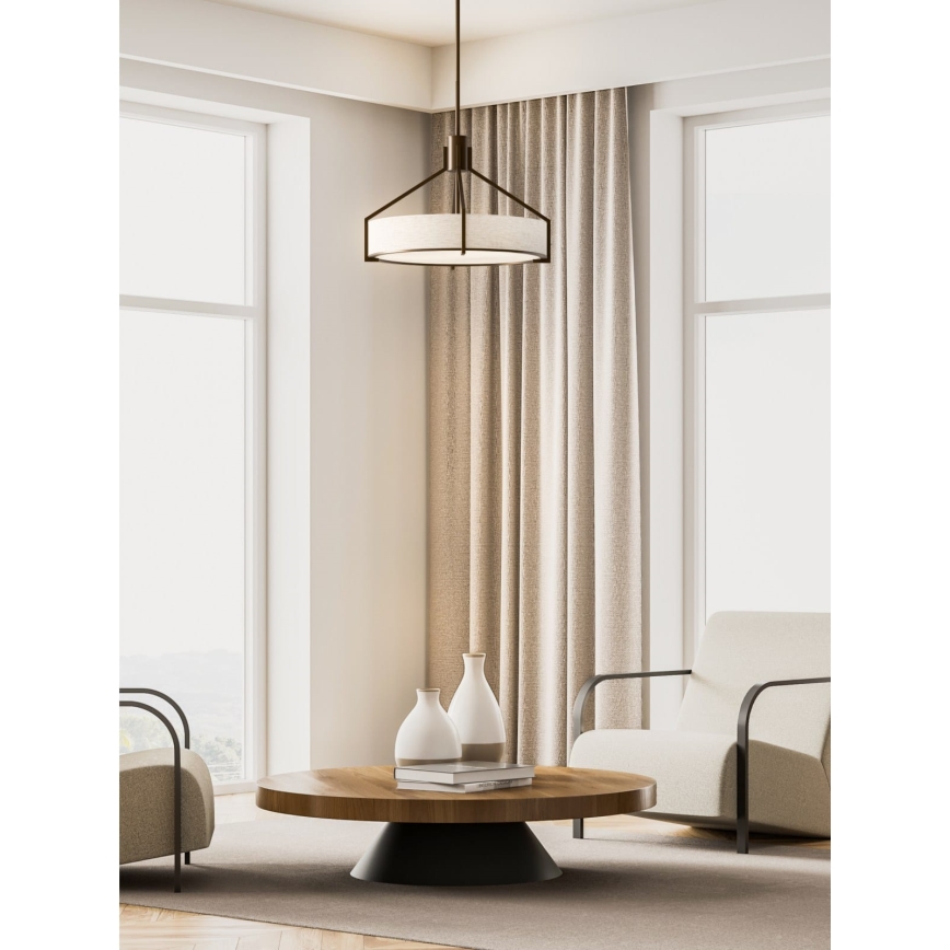 Open Design OR85679 - Deckenleuchte an Stange DORETTO 6xE27/15W/230V Ø 70 cm braun/beige