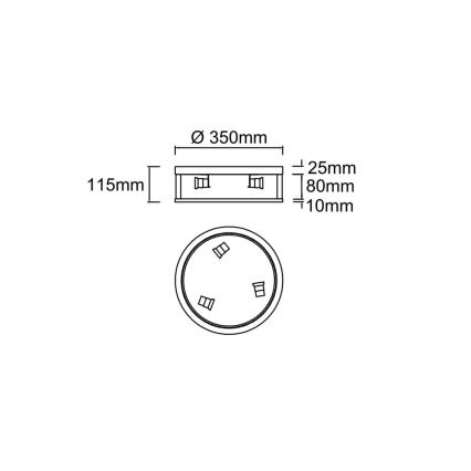 Open Design OR85792 - plafoniera SANDRO 3xE14/12W/230V Ø 35 cm cromo opaco