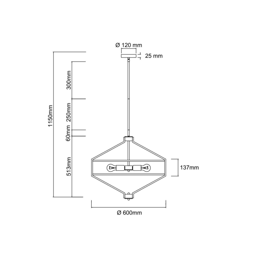 Open Design OR85822 - Lampadario a stelo ZUNDO 4xE27/15W/230V cromo opaco/bianco