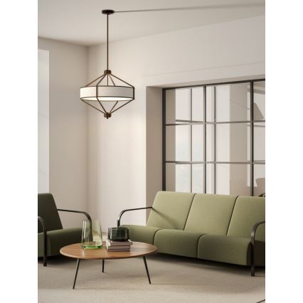 Open Design OR85846 - Lustre sur tige ZUNDO 4xE27/15W/230V marron/beige