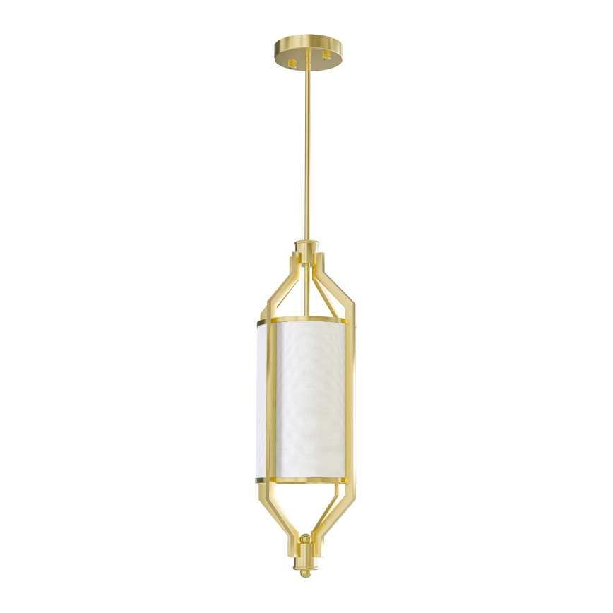 Open Design OR85860 - Suspension sur tige ZUNDO 1xE27/15W/230V laiton/blanc