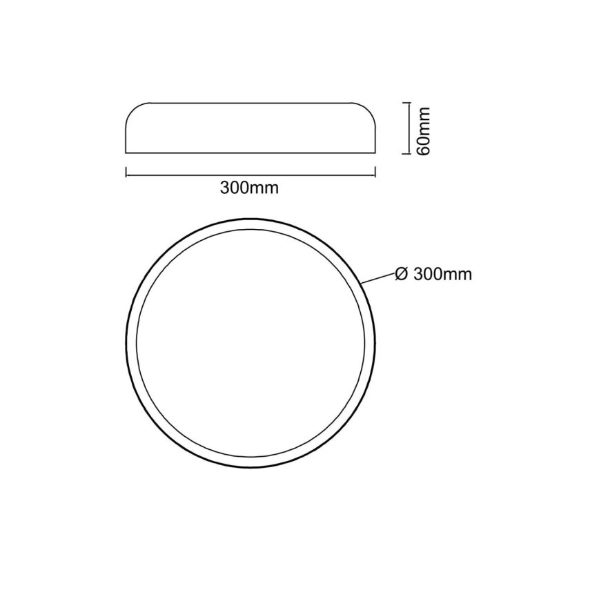 Open Design OR85952 - Plafoniera LED CEDRONE LED/25W/230V 3000/4500/6500K Ø 30 cm nero