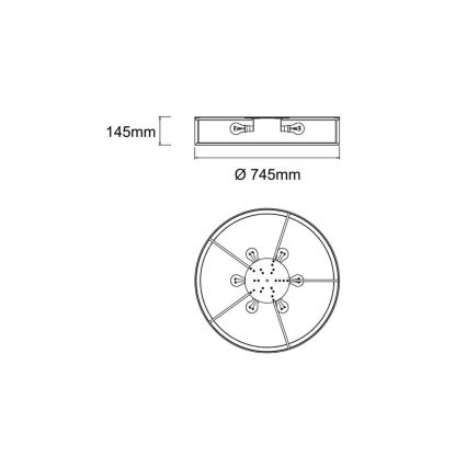 Open Design OR86058 - Deckenleuchte ZALINDRO 6xE27/15W/230V Ø 74,5 cm weiß/gold