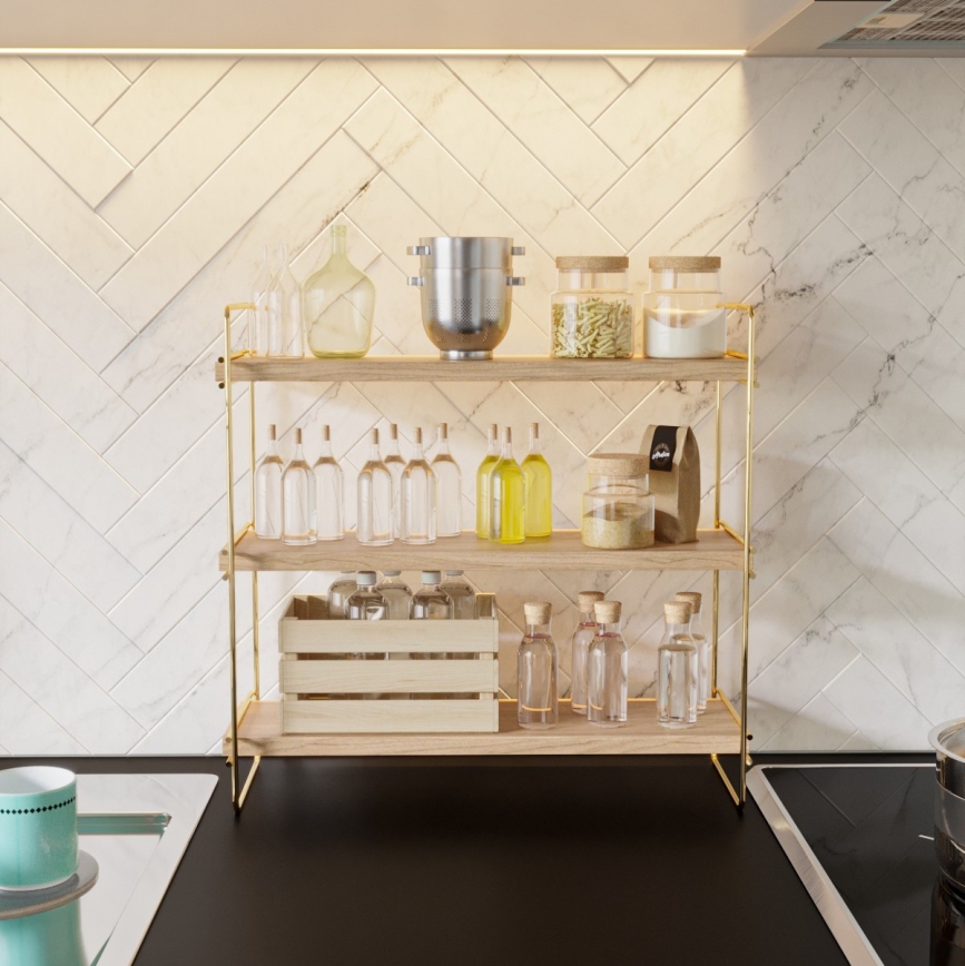 Organizzatore per scaffali 45x40 cm oro/marrone