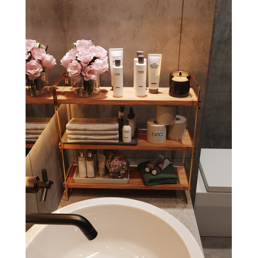 Organizzatore per scaffali 45x40 cm oro/marrone