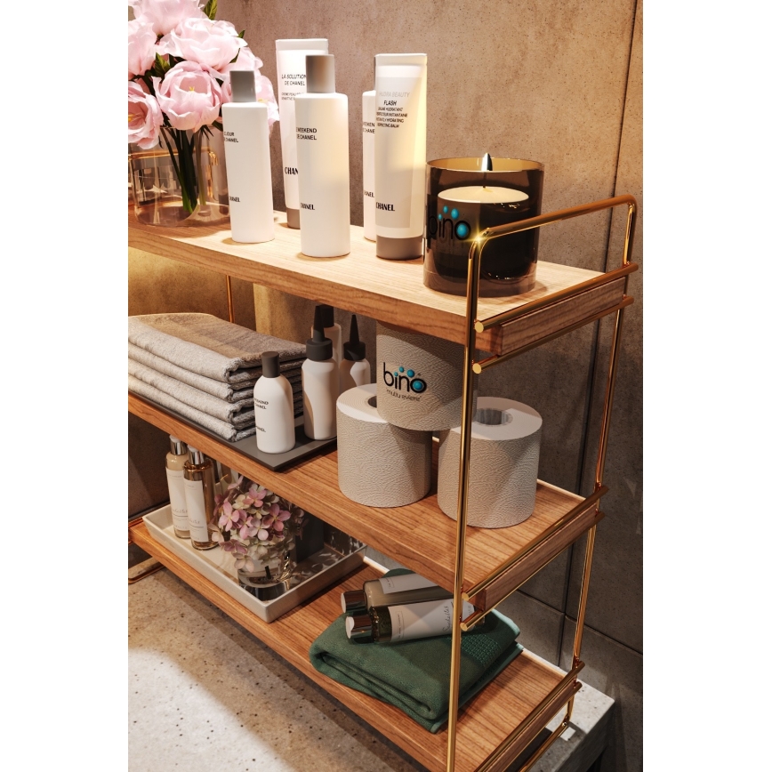Organizzatore per scaffali 45x40 cm oro/marrone