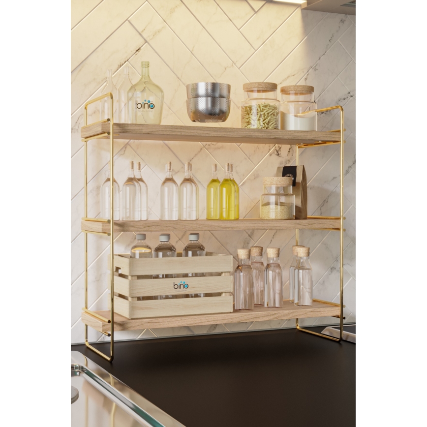 Organizzatore per scaffali 45x40 cm oro/marrone