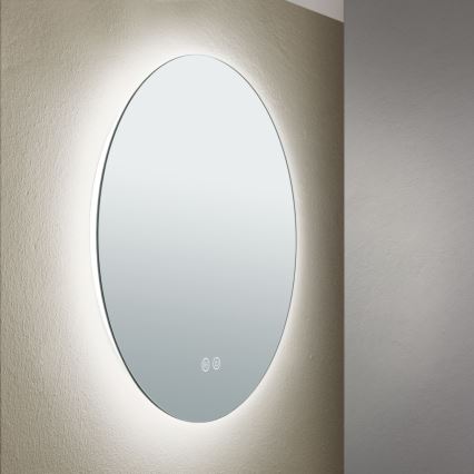 LED Bagno heated muro specchio con un retroilluminazione FOCUS LED/18W/230V 3000/4200/6000K diametro 45 cm IP44