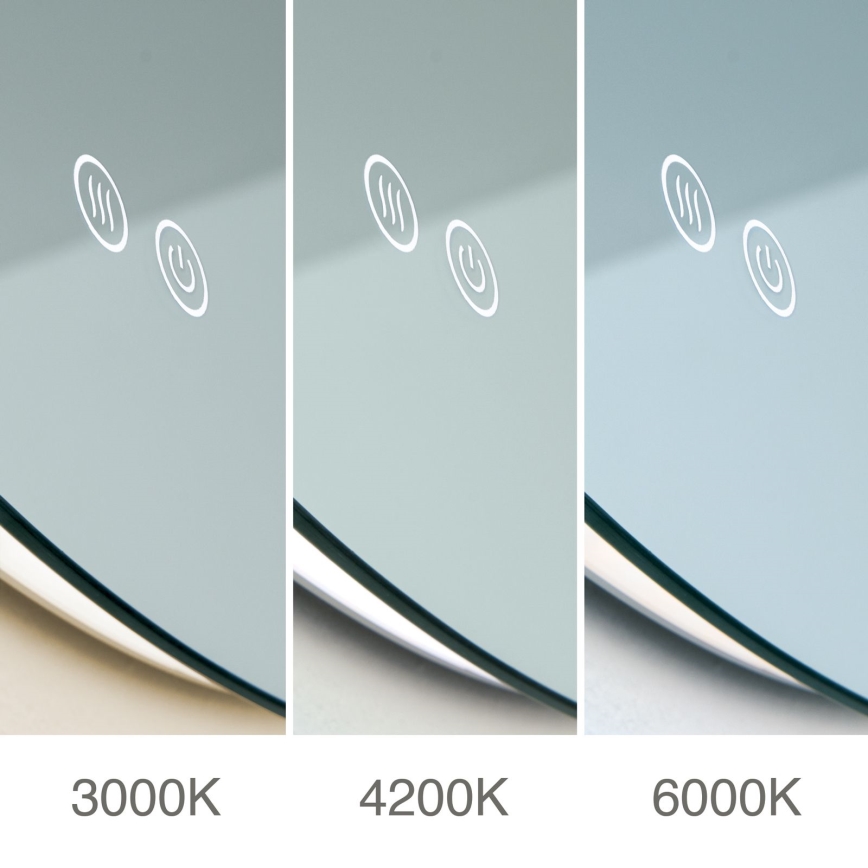 Miroir mural de salle de bain avec rétro-éclairage FOCUS LED/25W/230V 3000/4200/6000K d. 60 cm IP44