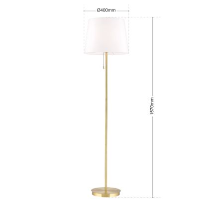 Lampadaire LUDWIG 1xE27/40W/230V blanc/doré
