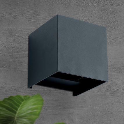 Applique murale extérieure LED CUBE 2xLED/3W/230V IP54 anthracite