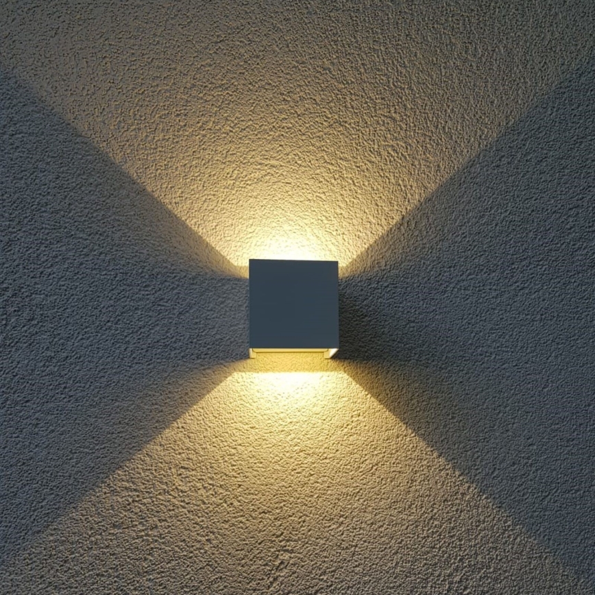 Applique murale extérieure LED CUBE 2xLED/3W/230V IP54 blanc