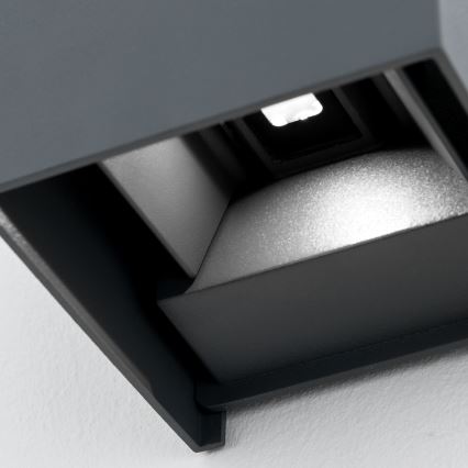 Applique murale extérieure CUBE 2xLED/3W/230V IP54 anthracite