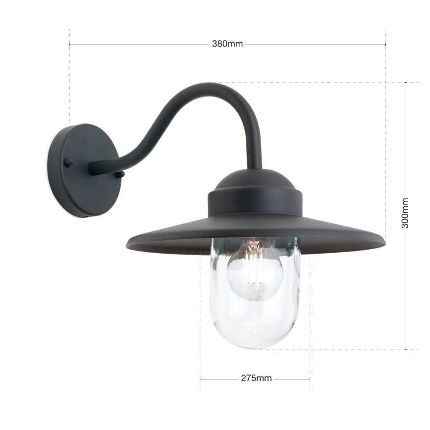 Außenwandleuchte EDWARD 1xE27/60W/230V IP44 Anthrazit