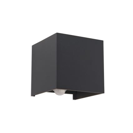 LED Lampada da parete per esterni con sensore di movimento e crepuscolare CUBE-S LED/13W/230V IP54 antracite