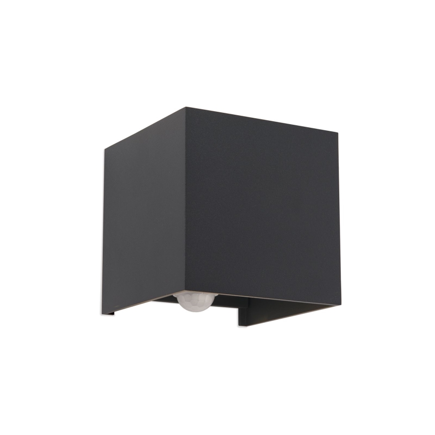 LED Lampada da parete per esterni con sensore di movimento e crepuscolare CUBE-S LED/13W/230V IP54 antracite