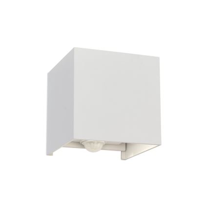 LED Lampada da parete per esterni con sensore di movimento e crepuscolare CUBE-S LED/13W/230V IP54 bianco
