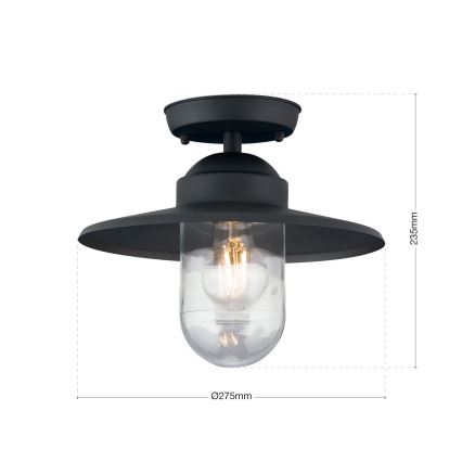 Plafoniera da esterno a soffitto EDWARD 1xE27/60W/230V IP44 antracite