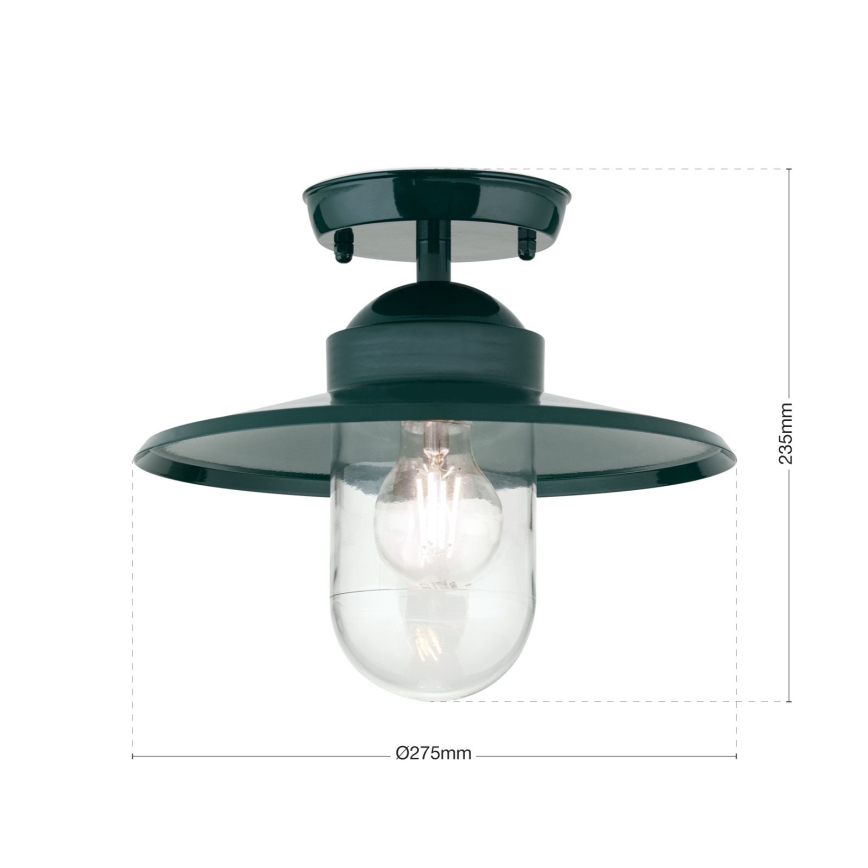 Plafonnier extérieur EDWARD 1xE27/60W/230V IP44 vert