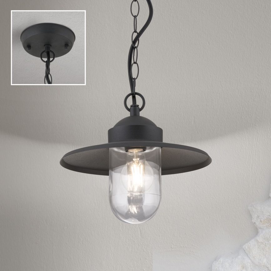 Lampada a sospensione per esterni EDWARD 1xE27/60W/230V IP44 antracite