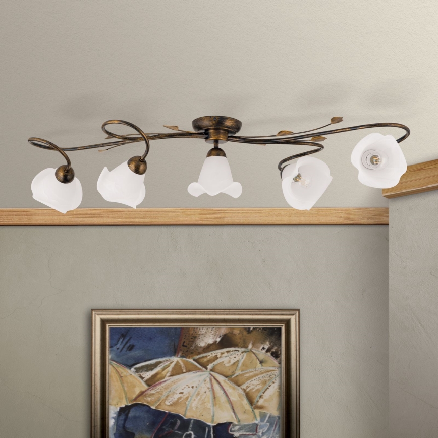 Anbauleuchte SISI 5xE14/40W/230V bronzen/Patina