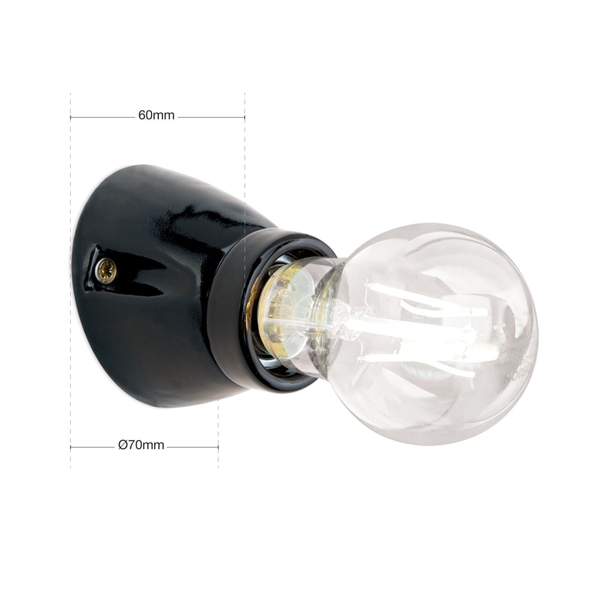 Applique da parete FROST 1xE27/60W/230V, nera