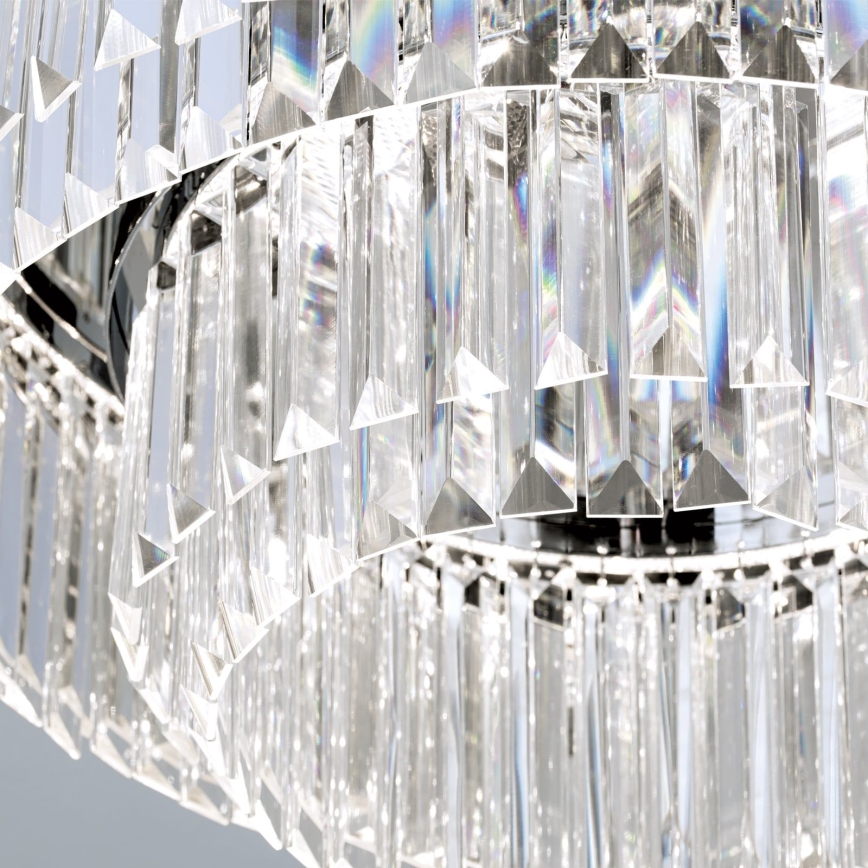Plafonnier en cristal à LED dimmable PRISM LED/80W/230V Ø 55 cm chrome brillant