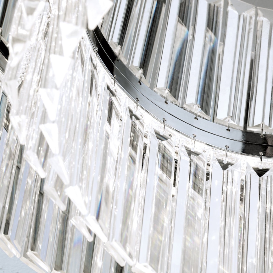 Plafonnier en cristal à LED dimmable PRISM LED/80W/230V Ø 55 cm chrome brillant