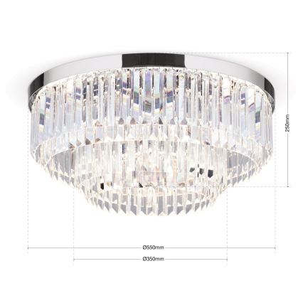 Plafonnier en cristal à LED dimmable PRISM LED/80W/230V Ø 55 cm chrome brillant