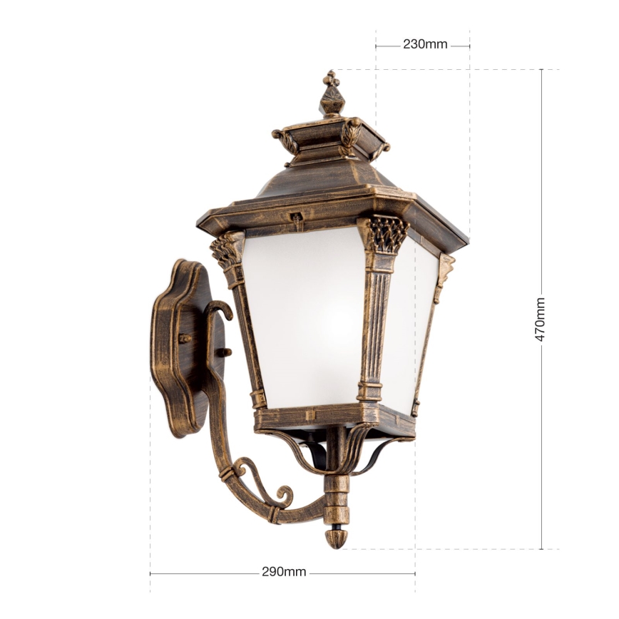 Applique murale extérieure AIKO 1xE27/60W/230V IP23 bronze/patine