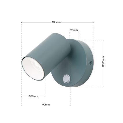 Applique spot PENN 1xGU10/13W/230V gris