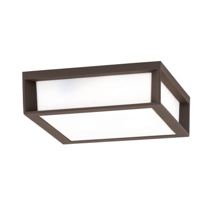 Außenleuchte HENRY 2xE27/15W/230V 26x26 cm IP44 braun