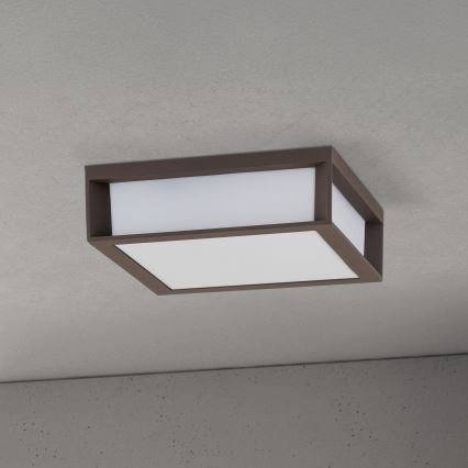 Außenleuchte HENRY 2xE27/15W/230V 26x26 cm IP44 braun
