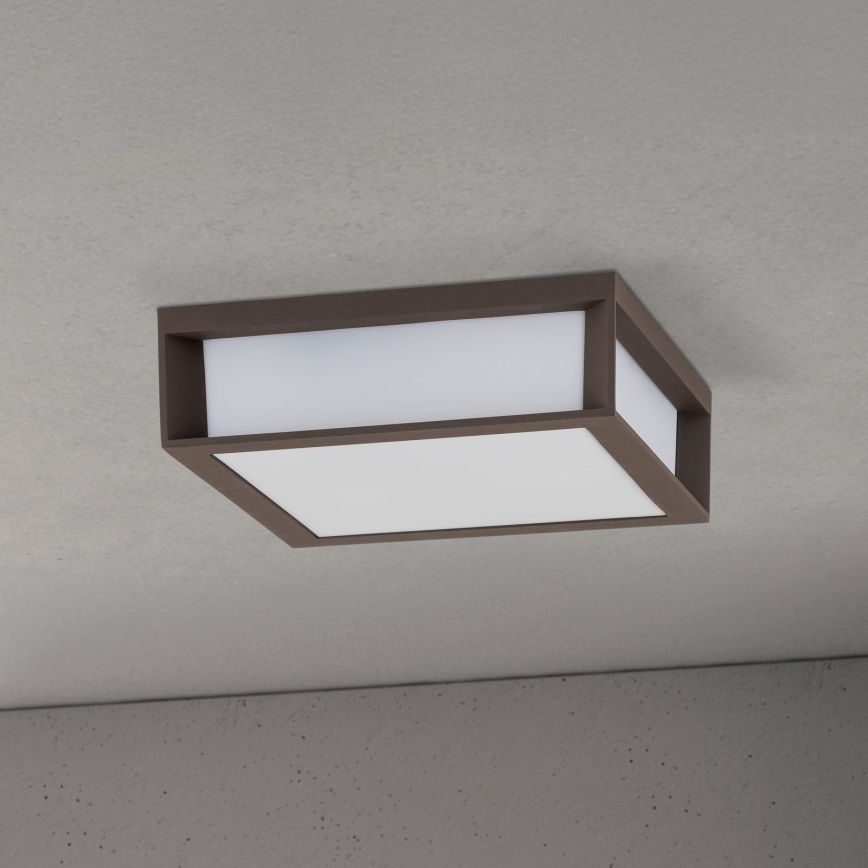 Außenleuchte HENRY 2xE27/15W/230V 26x26 cm IP44 braun