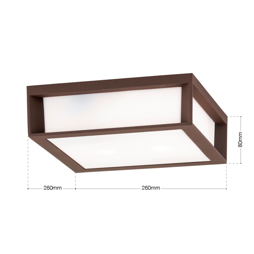 Außenleuchte HENRY 2xE27/15W/230V 26x26 cm IP44 braun