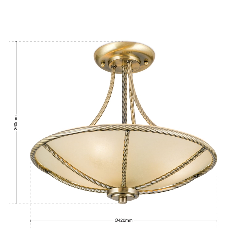 Deckenleuchte an Stange MAURO 3xE27/60W/230V d 42 cm bronzen