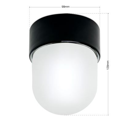 Deckenleuchte OSTIA 1xE27/40W/230V Ø 9,8 cm schwarz
