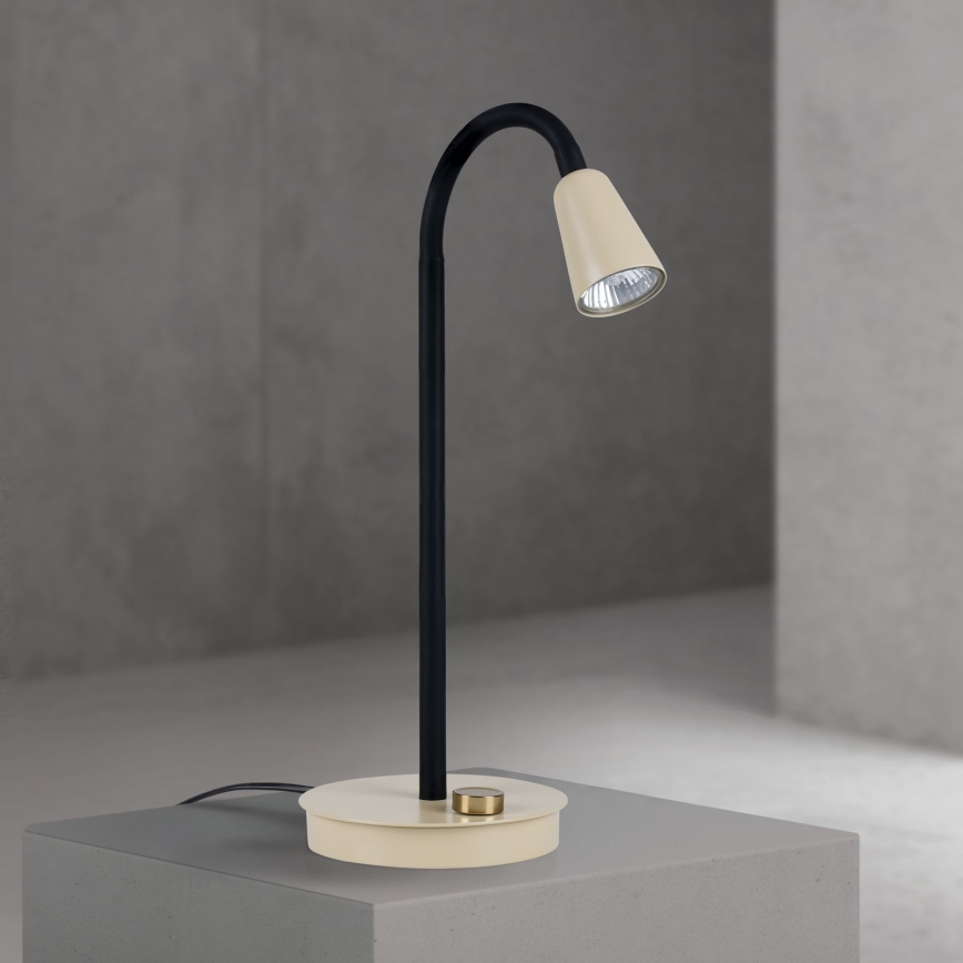 Dimmbar, flexible Tischlampe DOTTY 1xGU10/10W/230V Beige/Schwarz