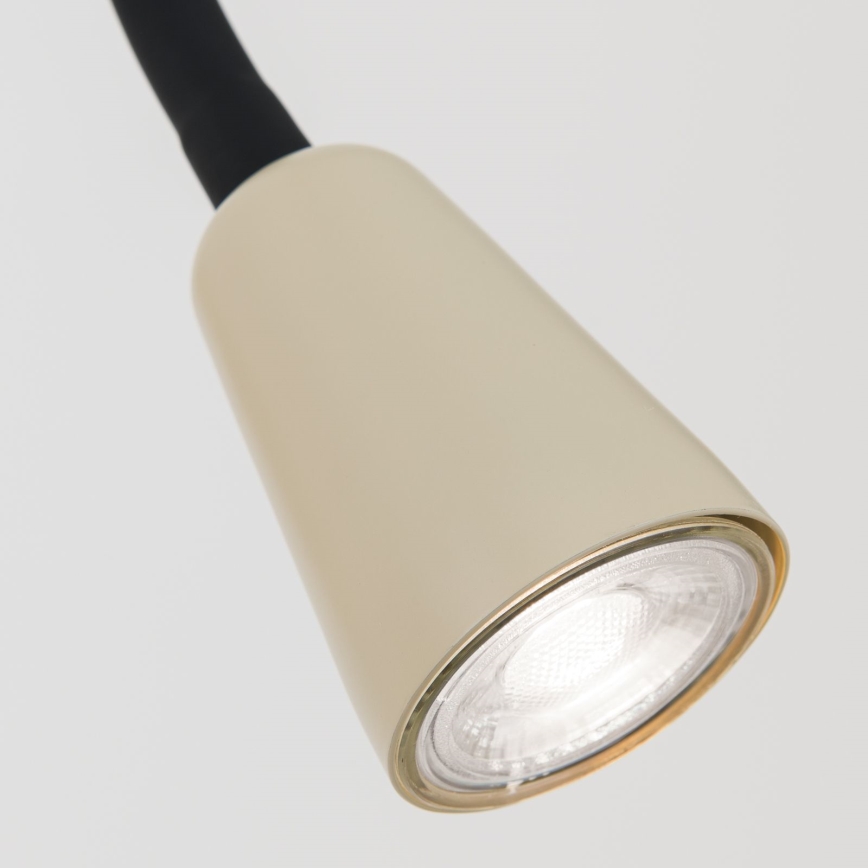 Dimmbare, flexible Wandleuchte DOTTY, 1x GU10/10W/230V, Beige/Schwarz