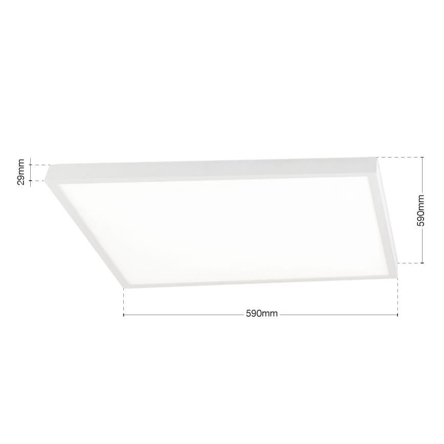 Dimmbare LED-Deckenleuchte DISC LED/46W/230V 2700/3000/4000K 59x59 cm weiß