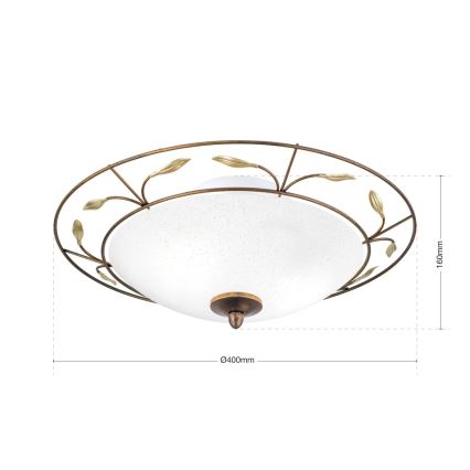 Plafonnier LUCA 2xE14/40W/230V d. 40 cm bronze/patine