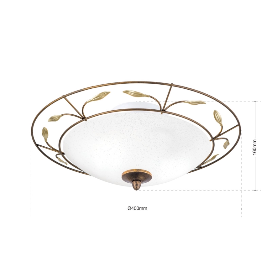 Plafonnier LUCA 2xE14/40W/230V d. 40 cm bronze/patine