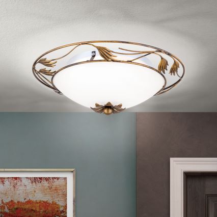 Deckenleuchte FLEUR 2xE27/60W/230V d 40 cm bronzen