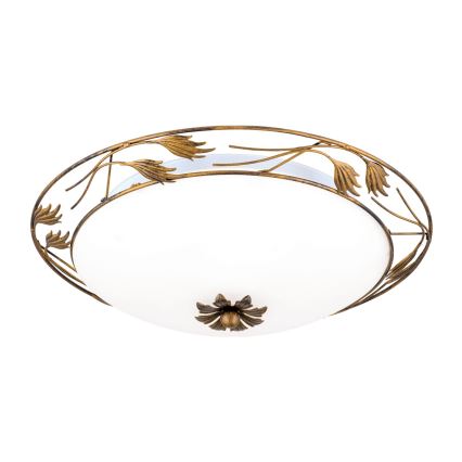 Deckenleuchte FLEUR 3xE27/60W/230V d 50 cm bronzen