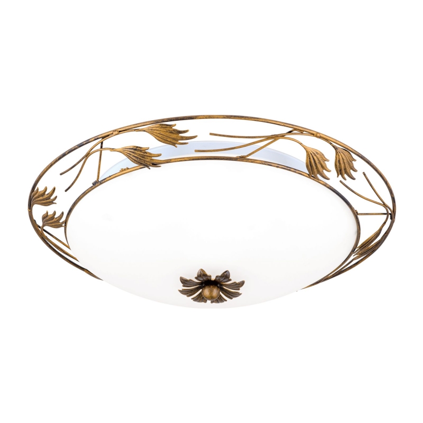 Deckenleuchte FLEUR 3xE27/60W/230V d 50 cm bronzen