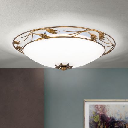 Deckenleuchte FLEUR 3xE27/60W/230V d 50 cm bronzen