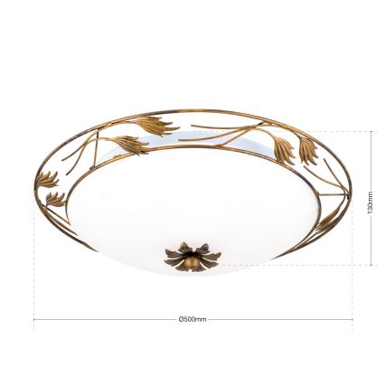 Deckenleuchte FLEUR 3xE27/60W/230V d 50 cm bronzen