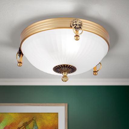 Plafonnier ROCCA 2xE27/60W/230V d. 31 cm bronze/blanc